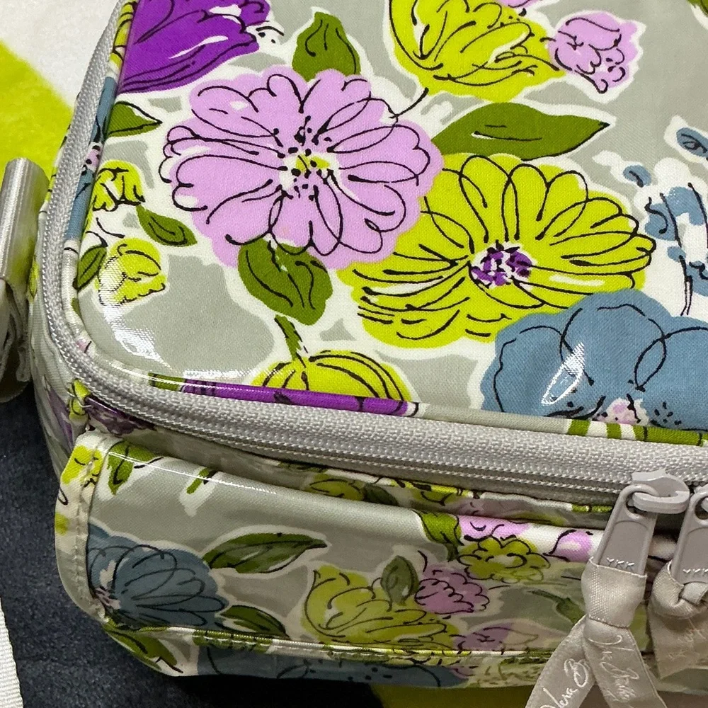 Vera Bradley Floral Lunch Bag in Purple and Green